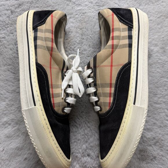 BURBERRY Sneakers In Vintage Check Cotton & Suede Sneakers Size 44 / US 11  AUTH main image 6